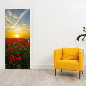 Fototapeta na dveře - Pole vlčích máků (3)