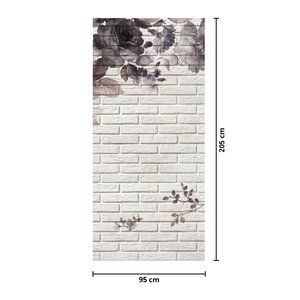 Deursticker - Muur met bos bloemen (4)