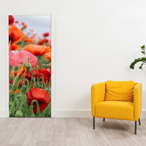 Fototapeta na dveře - Pole vlčích máků (3)