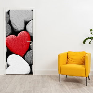 Deursticker - Houten hartjes (3)