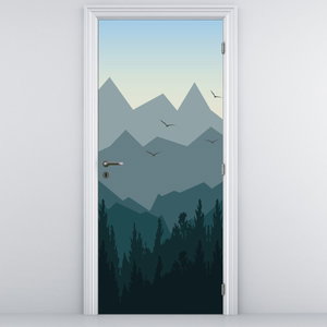 Fototapeta na dveře - Hory pohledem grafika