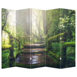 Paravan - Trepte din lemn în pădure