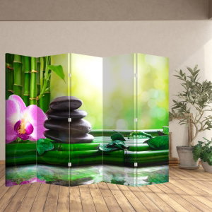 Kamerscherm - Massagestenen en orchideeën (2)
