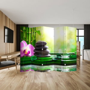 Kamerscherm - Massagestenen en orchideeën (3)