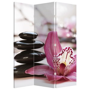 Kamerscherm - Massagestenen en orchideeën (4)