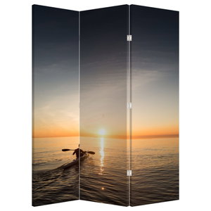 Paravent - Kanufahrer bei Sonnenuntergang