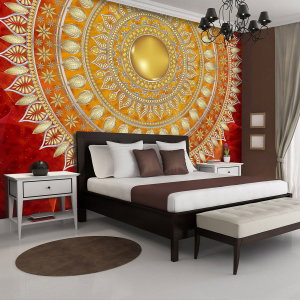 Fototapeta - Mandala v červené
