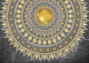 Fototapeta - Mandala - stříbrná