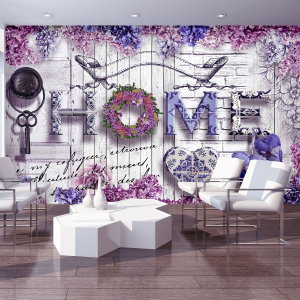 Fototapeta - Home - květinový nápis