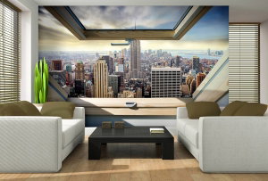 Fototapeta - New York - panoramatický výhled z okna (2)