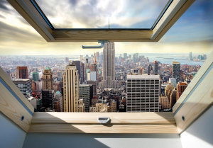 Fototapeta - New York - panoramatický výhled z okna