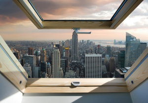 Fototapeta - New York - panoramatický výhled z okna