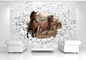 Fototapeta - 3D koně ve zdi (4)