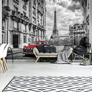 Fototapet - Mașina roșie la Paris