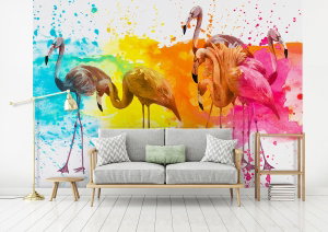 Foto tapeta - Flamingosi