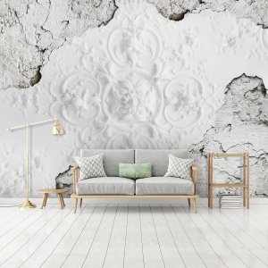 Fototapet - Relief pe perete risipit