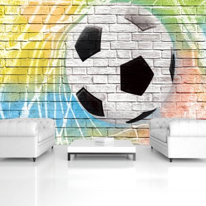 Fototapeta - Graffiti - fotbal na cihlové zdi (5)