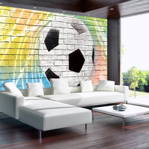 Fototapeta - Graffiti - fotbal na cihlové zdi (7)