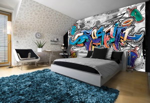 Fototapeta - Barevné Graffiti na šedé (3)