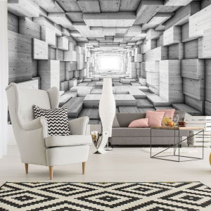 Fototapeta - 3D dřevěný tunel