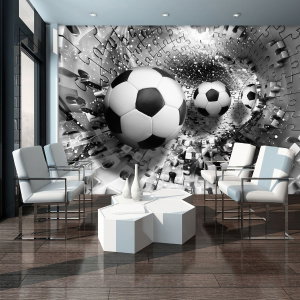 Fototapet - Mingi de fodbal în 3D puzzle