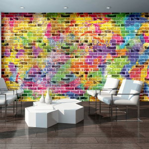 Fototapeta - Graffiti - barevné cihly