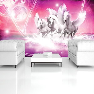 Fotótapéta - Pegasus rózsaszín háttérrel
