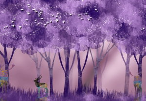 Samolepicí tapeta – Jeleni v magickém lese (2)