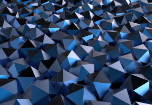 Fotobehang - Blauwe vormen 3D (2)