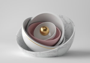 Samolepicí tapeta – Mramorovaný květ 3D (2)