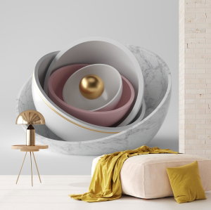 Fototapeta - Marmurkowy kwiat 3D