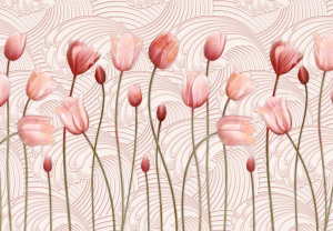 Samolepicí tapeta – Růžové tulipány (2)