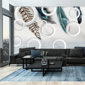 Fotobehang - Abstractie met veertjes