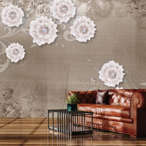 Fotobehang - Achtergrond met bloemen