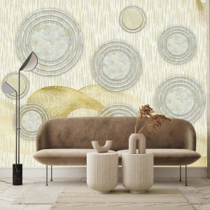 Fotobehang - Abstractie, marmerkringen