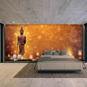 Fototapeta - Budha v zlatom lesku