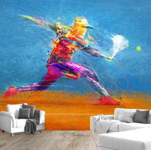 Fotobehang - Geschilderde tennisspeler
