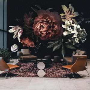 Fotobehang - Donkere bloemen