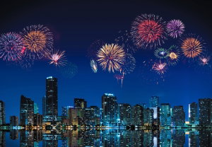 Fotobehang - Vuurwerk in Miami (2)