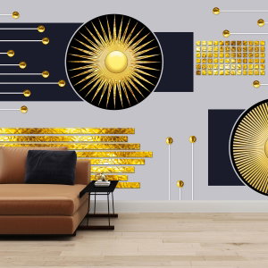 Fotobehang - Gouden kringen