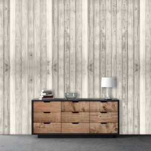 Fotobehang - Houten plankewand, grijs