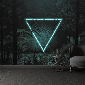 Fototapeta - Neonový trojúhelník v jungli