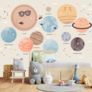 Fotobehang - Planeetjes met namen