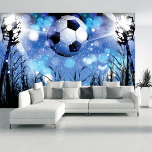 Fototapeta - Futbalová lopta v reflektoroch