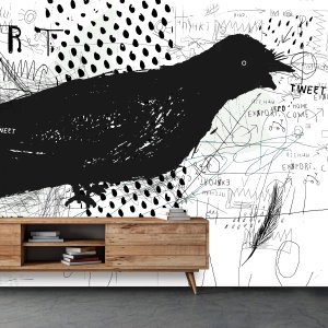 Fototapete - Streetart, Vogel
