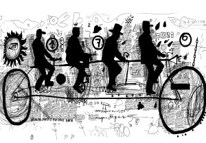 Fotobehang - Street art, langs rijdende (2)