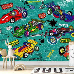 Fototapete - Rennautos, Illustration