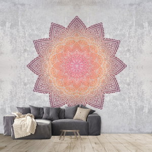 Fotobehang - Mandala met betonmotief