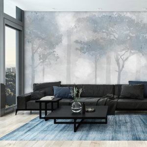 Fotobehang - Bomen in de nevel