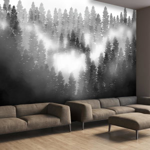 Fotobehang - Bos in de nevel